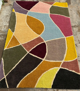 Alfombra Personalizable de Lana/Seda Moderna, Anudada a Mano, Antideslizante, Apta para Mascotas, Abstracta, para Ejercicio, Oración, Sala de Estar, Bar, Varios Tamaños - Product Image 4