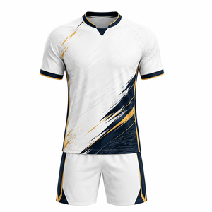 Ensemble maillot et short de football personnalisé, uniforme d'équipe, vêtements de sport respirants en polyester, impression par sublimation, kit d'entraînement et de match - Product Image 4