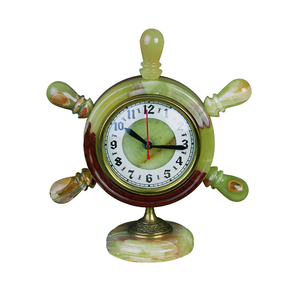 Horloge en onyx et marbre de haute qualité, artisanale, décorative, élégante, en pierre, à prix avantageux - Product Image 1