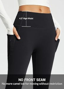 Women High Waist <b>Black</b> <b>Leggings</b> Slim Fit Knitted Spandex Cotton Winter Casual Solid Color Breathable Full Length Pants - Product Image 2