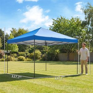 Gazebo Pop-Up Blu Scuro e Tettoia Portatile: Soluzione Pratica per Pergole - Product Image 4