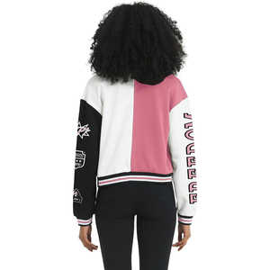 Chaqueta Varsity Corta para Mujer, Estilo Colorblock con Estampado de Letras, Y2K, con Botones, Tipo Bomber - Product Image 2
