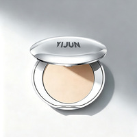 Boîtier compact rond en argent 8g personnalisé, en plastique ABS, vide, pour fond de teint cushion, emballage cosmétique de maquillage