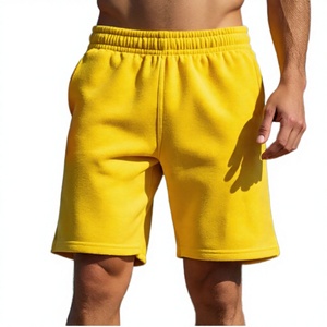 Shorts de sport décontractés pour hommes, automne, 65% coton, 30% polyester, avec cordon de serrage, poches, couleur unie, écologiques, respirants - Product Image 3