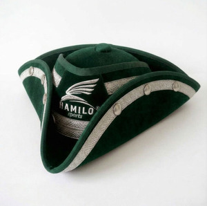 Chapeau de cowboy français en feutre de laine de haute qualité, dernier design, pour hommes, noir, tricorne, chapeau triangulaire, chapeau de garde d'honneur, chapeau Napoléon - Product Image 4