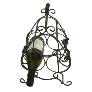 Antique Metal Wine <b>Rack</b> With Circular Design For Home <b>Display</b> Under 10 Bottle Capacity Handmade Wine <b>Racks</b> - Product Image 4