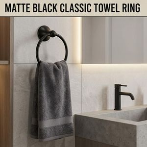 Juego de Accesorios de Baño de 4 Piezas en Negro Mate, Directo de Fábrica, Moderno, de Aleación de Zinc, Kit de Accesorios para Toallero, para Cocina y Sala de Estar - Product Image 3