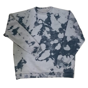 Oversized Men’s Bleach Wash Sweatshirt Crew Neck Distressed Tie-Dye Fashion Pullover - Product Image 1