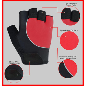 Cycling Gloves Gel Padded Half Finger Printing Breathable <b>Light</b> Weight Bicycle Workout Biking Finger Less Gloves - Product Image 5
