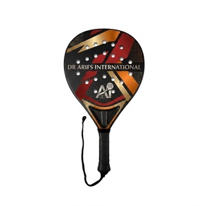 Professional Padel Racket 1 Piece with Carbon Fiber Grip and Polyester Net 47cm Length 360g Weight - Product Image 1