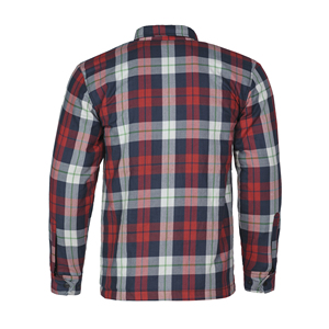 Camisa de Franela Roja Carmesí para Motociclistas y Chaqueta de Franela de 3 Capas con Protección y Forro de Algodón para Hombre - Product Image 3