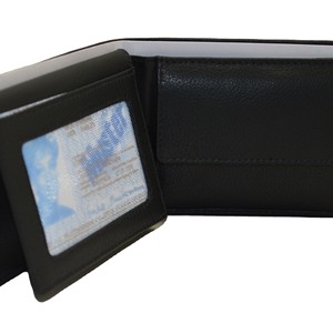 <b>Men's</b> Genuine Leather Bifold <b>Wallet</b> RFID Blocking Slim Card Holder Short Fold Closure Minimalist Design - Product Image 5