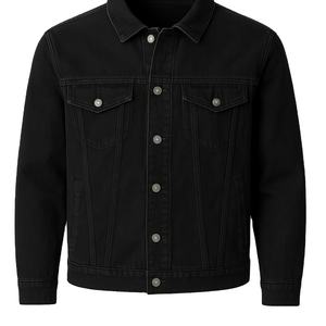 100% coton hommes veste décontractée à manches longues col montant vêtements de mode personnalisé Denim lavé Technique chemises lourdes pour une utilisation en extérieur - Product Image 1