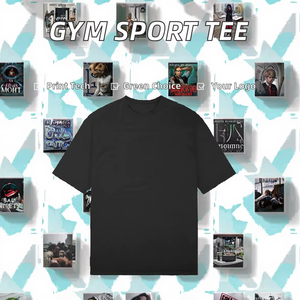เสื้อยืดคอกลมแขนสั้นสีดำล้วนสำหรับผู้ชาย ทรงปกติ ผ้าฝ้ายเจอร์ซีย์ถัก 100% ย้อมสีพื้น - Product Image 5
