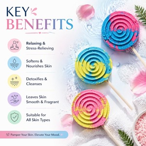 Bombas de Baño Efervescentes en Espiral, Rosadas, Azules y Amarillas, Hechas a Mano, Lindas, con Ingredientes 100% Naturales, Etiqueta Privada OEM - Product Image 3