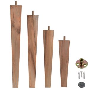 Support de rangement pour couverts en bois de noyer de qualité supérieure, taille personnalisée, à fixation au sol, lot de 4, avec plaque de fixation en acier inoxydable, style traditionnel - Product Image 2