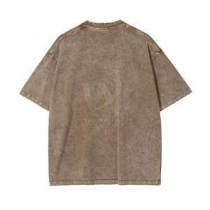 เสื้อยืดแฟชั่นสีพื้นทรงหลวมพิมพ์ลายฟอกสีสำหรับผู้ชายใส่หน้าร้อน ผ้าฝ้าย 100% เสื้อยืดฟอกสี ผลิตในปากีสถาน - Product Image 2