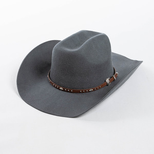 Sombrero de Vaquero de Cuero a Rayas Unisex con Correa Ajustable para Adultos, Uso en Primavera/Otoño en la Playa, Circunferencia de Cabeza de 56-58 cm - Product Image 1