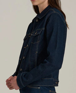 Chaquetas Vaqueras de Mezclilla Oscura de Alta Calidad para Mujer, Cuello Camisero, Transpirables, Resistentes al Viento, con Botones, Estilo Urbano, Talla XS, Color Sólido, Vintage - Product Image 3