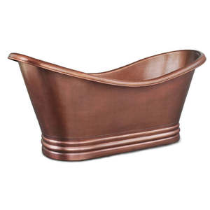 Bañera antigua de cobre puro, bañera ovalada martillada, bañera de diseño tradicional, bañera de cobre independiente - Product Image 1