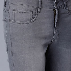 Jeans Ajustados para Hombre, Estilo Motero, Diseño Desgastado, Color Blanco Oscuro, Lavado, Disponibles para Dropshipping - Product Image 5