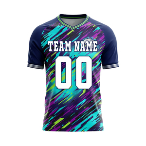 Jersey de Fútbol Personalizado, Transpirable, con Impresión por Transferencia de Calor, 100% Poliéster, Ligero, Tallas Grandes, Elástico, OEM, Superventas - Product Image 1