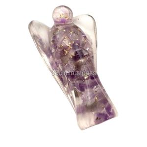 Wholesale Cheap Factory Price Crystal Healing Amethyst Hand Carved Gemstone Small Angel <b>Mascot</b> for Sale - Product Image 1