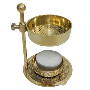 Handmade Brass Incense <b>Burner</b> With Wooden Handle And Perforated Lid <b>For</b> Aromatic Use Home Decor Incense Holder On Sale - Product Image 5