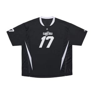 Camisetas deportivas de fútbol personalizadas de alta calidad, con cuello en V, extragrandes, estilo boxy, para hombre, sublimadas a medida. - Product Image 2
