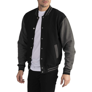 New Customized Logo Geometric Stand 100% Wool Winter Fashionable Varsity <b>Jackets</b> for <b>Men</b> Casual Wear <b>Long</b> Sleeves High Quality - Product Image 3