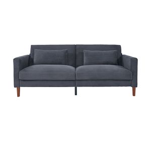 Divano Moderno a Due Posti in Velluto a Coste 2140 per Soggiorno, Camera da Letto e Ufficio in Spazi Ristretti Grigio (2140GY) - Product Image 1