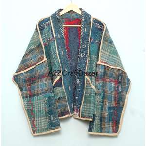 เสื้อแจ็คเก็ตผ้าควิลท์แบบอินเดียสำหรับผู้หญิง สไตล์โบฮีเมียน ทำมือ ผ้าฝ้ายแท้ 100% สำหรับฤดูใบไม้ผลิ - Product Image 6