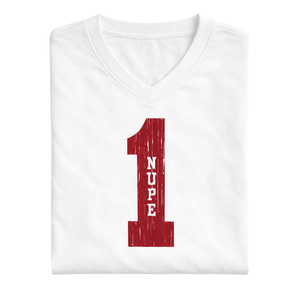 T-shirt col en V Kappa Alpha Psi Number 1 Klub blanc, vêtement de fraternité grecque avec motif audacieux, confort premium et coupe élégante - Product Image 6