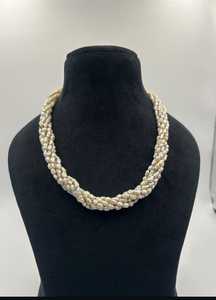 Collar de Perlas de Agua Dulce con Cuerda Trenzada, Color Basara, Gargantilla de Perlas Multihilo, Joyería de Novia, Venta al Por Mayor - Product Image 1