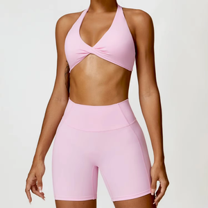 Ensemble de yoga deux pièces en nylon et spandex pour femmes, leggings taille haute et soutien-gorge de sport, vêtements de sport sans couture pour la gym, l'entraînement et le fitness - Product Image 5