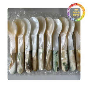 Cuchara única de nácar brillante en varios colores y diseños para comidas gourmet y regalos. - Product Image 2