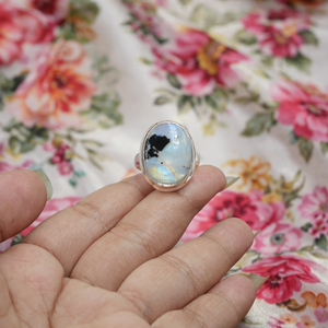 <b>Top</b> Quality Black Tourmaline Rainbow Moonstone Ring 925 Sterling Silver <b>Rose</b> Gold Yellow Gold Plated Oval Handmade Jewelry her - Product Image 6