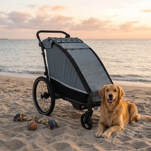Remolque para Bicicleta y Cochecito para Mascotas 3 en 1 Plegable de Aleación de Aluminio KS-6200 con Suspensión Independiente, Ligero y Resistente al Agua - Product Image 2
