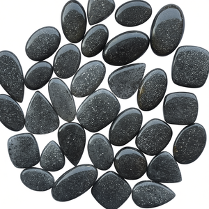 Piedra de Sol Negra Natural, Cabujón de Formas Mixtas, Gema Suelta Pulida y Lisa para Fabricación de Joyas al por Mayor - Product Image 2