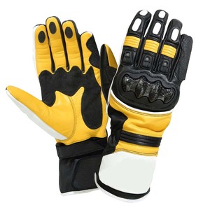 Meilleurs gants de moto en cuir unisexes professionnels, légers, respirants, à doigts entiers, avec sangle de poignet réglable, pour les sports de plein air - Product Image 1