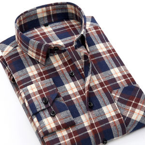 Camisa de Franela a Cuadros para Hombre, Estilo Casual Elegante, Corte Holgado, de Algodón, Manga Larga, con Botones, para Primavera - Product Image 3