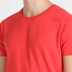 T-shirts pour hommes de haute qualité, mélange polyester/coton, tricotés, couleur unie, séchage rapide, respirants, vêtements décontractés, coupe classique - Product Image 5
