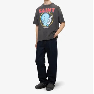 T-shirts de luxe Saint Men Hip Hop personnalisés de marque, imprimés graphiques de haute qualité, manches courtes, effet délavé vintage, vente en gros - Product Image 3