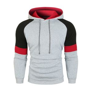 Sweat à capuche unisexe gris, bordeaux et orange en molleton bouclette, style décontracté pour l'automne, avec poches, coupe classique, sur mesure - Product Image 1
