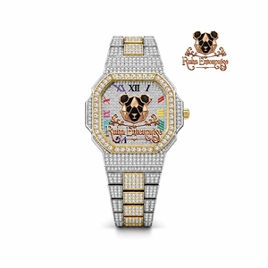 Fashion Wristwatch Featuring Dense Stone Placement, Sculpted Metal Finishing . - Product Image 5