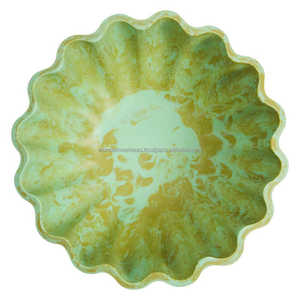 WONDER OVERSEAS Ensalada de resina hecha a mano y frutero Aqua Swirl Textura de mármol ODM para Home Hotel Buffet Patrón único - Product Image 4