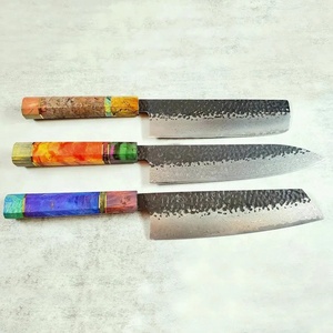 Juego de Cuchillos de Chef Profesionales de Acero al Carbono Damasco, Hechos a Mano por Ahmad Fabric, 5 Piezas, con Funda de Cuero, Diseño Moderno, Personalizable - Product Image 2