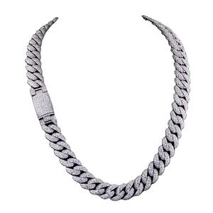 Cadena de tenis de panal de 10mm en oro blanco 925 plata esterlina VVS Moissanite diamantes collar Hip Hop joyería de moda para mujeres - Product Image 1