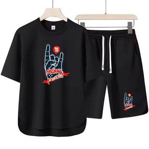 Top Quality Summer Wear 200 GSM Cotton Men's T-<b>Shirt</b> & Short Set Streetwear 2 Piece Printed <b>Y2K</b> Tee <b>Shirt</b> Short Sets for Men - Product Image 4
