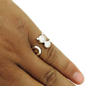 925 Sterling <b>Silver</b> Handmade <b>Adjustable</b> Fluffy Cat <b>Ring</b> Latest Design Plain <b>Silver</b> <b>Ring</b> In Boho Style Supplier At Best Deal - Product Image 2